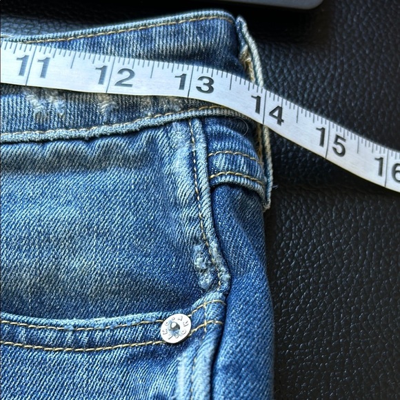 AMO Bex Jean Dreamer Destroy Distressed Boot Cut Revolve Raw Hem Sz 25 NEW - Picture 13 of 15